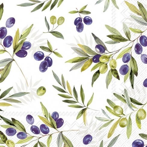 Салфетки 20бр Olive Branches светлосиви